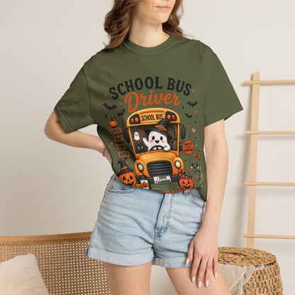 School Bus Driver Halloween T‑Shirt — "Making Every Ride a Little Less Spooky"