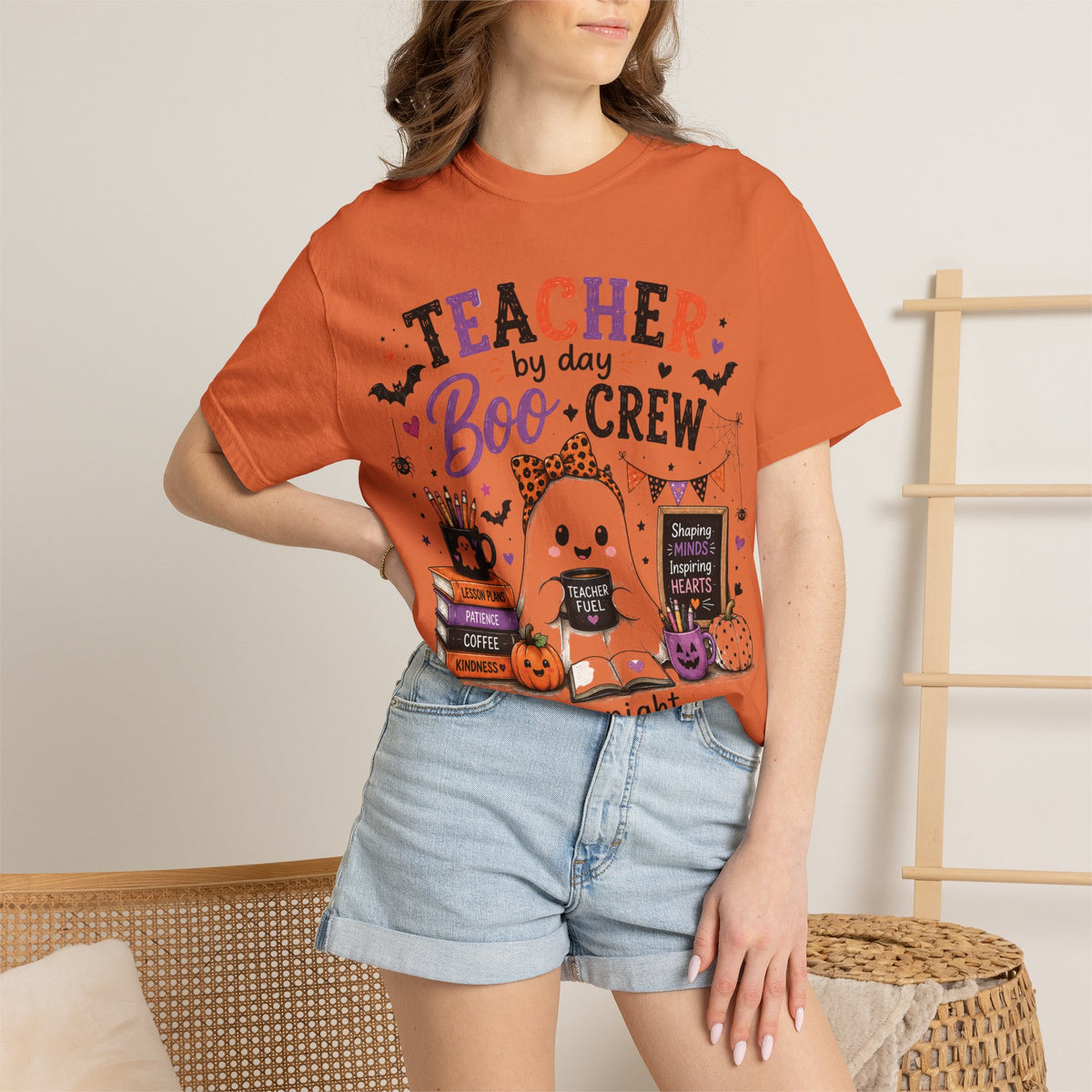 Teacher by Day Boo Crew T-Shirt — Halloween Teacher Tee
