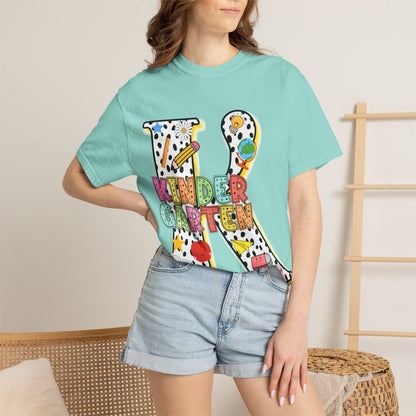 Kindergarten Letter T-Shirt — Cute School Teacher & Student Back-to-School Tee