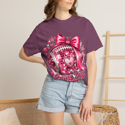 Game Day Pink Football T-Shirt — Sparkle Bow 'Game Day' Tee