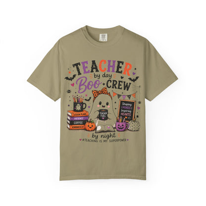Teacher by Day Boo Crew T-Shirt — Halloween Teacher Tee