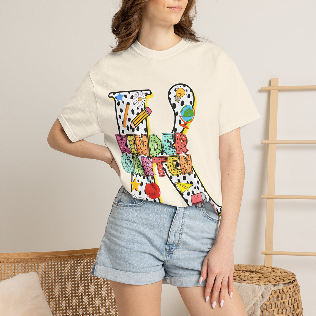 Kindergarten Letter T-Shirt — Cute School Teacher & Student Back-to-School Tee