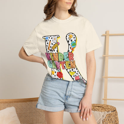 Kindergarten Letter T-Shirt — Cute School Teacher & Student Back-to-School Tee