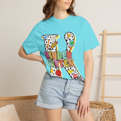 Kindergarten Letter T-Shirt — Cute School Teacher & Student Back-to-School Tee