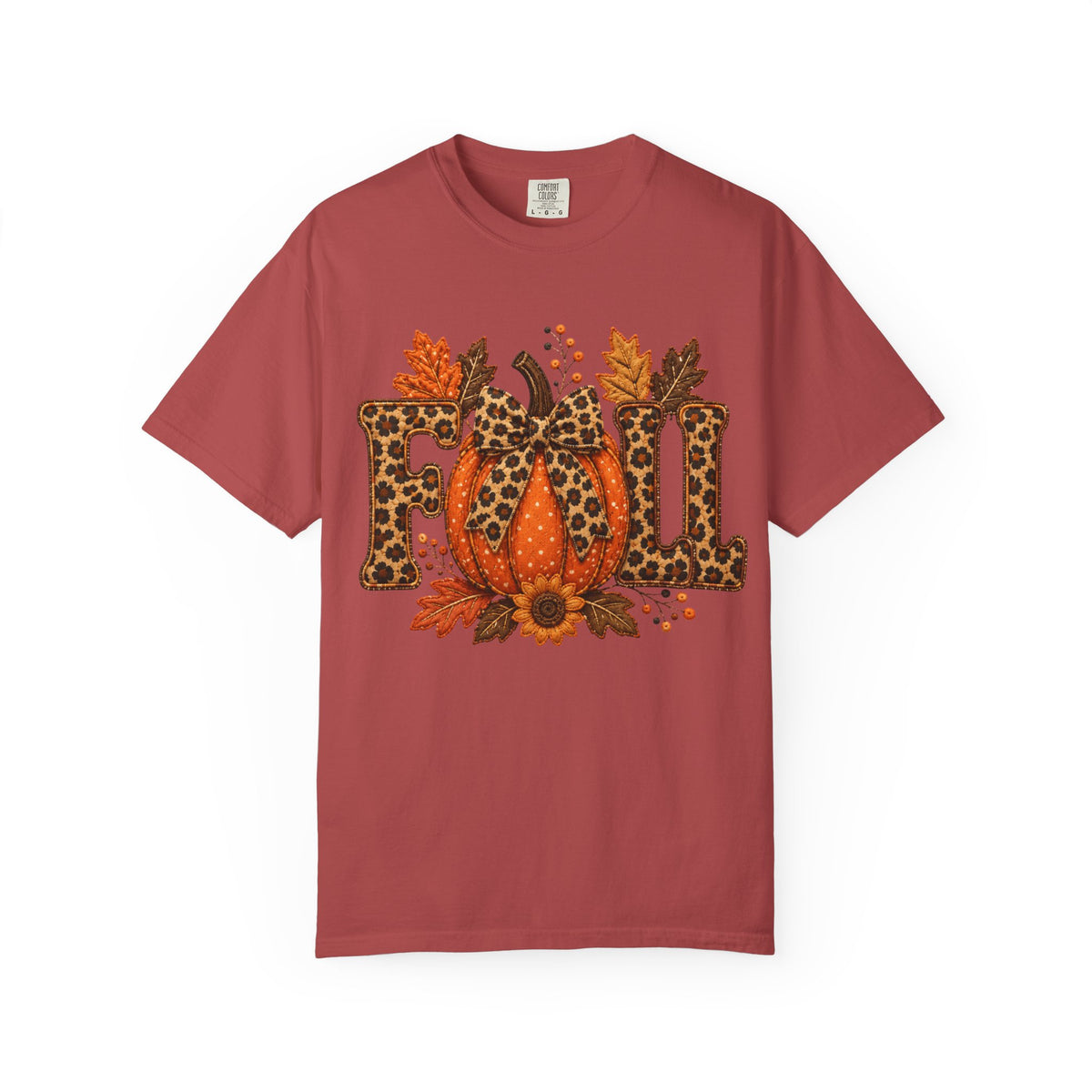 Fall Leopard Pumpkin T-Shirt — Autumn Leaves Graphic Tee