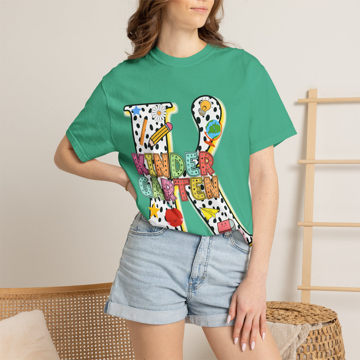 Kindergarten Letter T-Shirt — Cute School Teacher & Student Back-to-School Tee