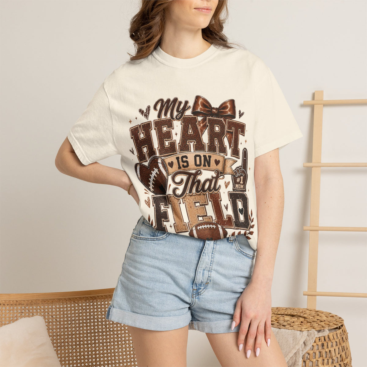 Football Mom/Dad T-Shirt — “My Heart Is On That Field” Fan Tee