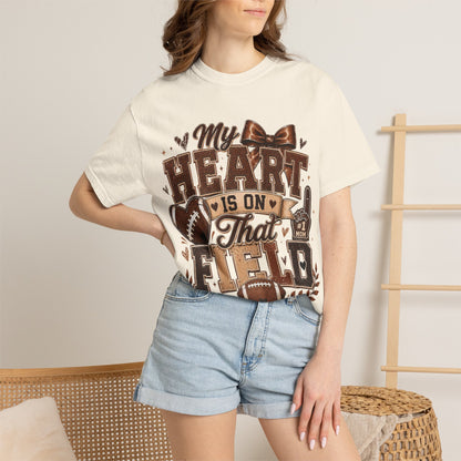 Football Mom/Dad T-Shirt — “My Heart Is On That Field” Fan Tee