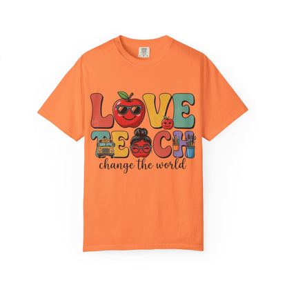 Love Teach "Change the World" Teacher T-Shirt