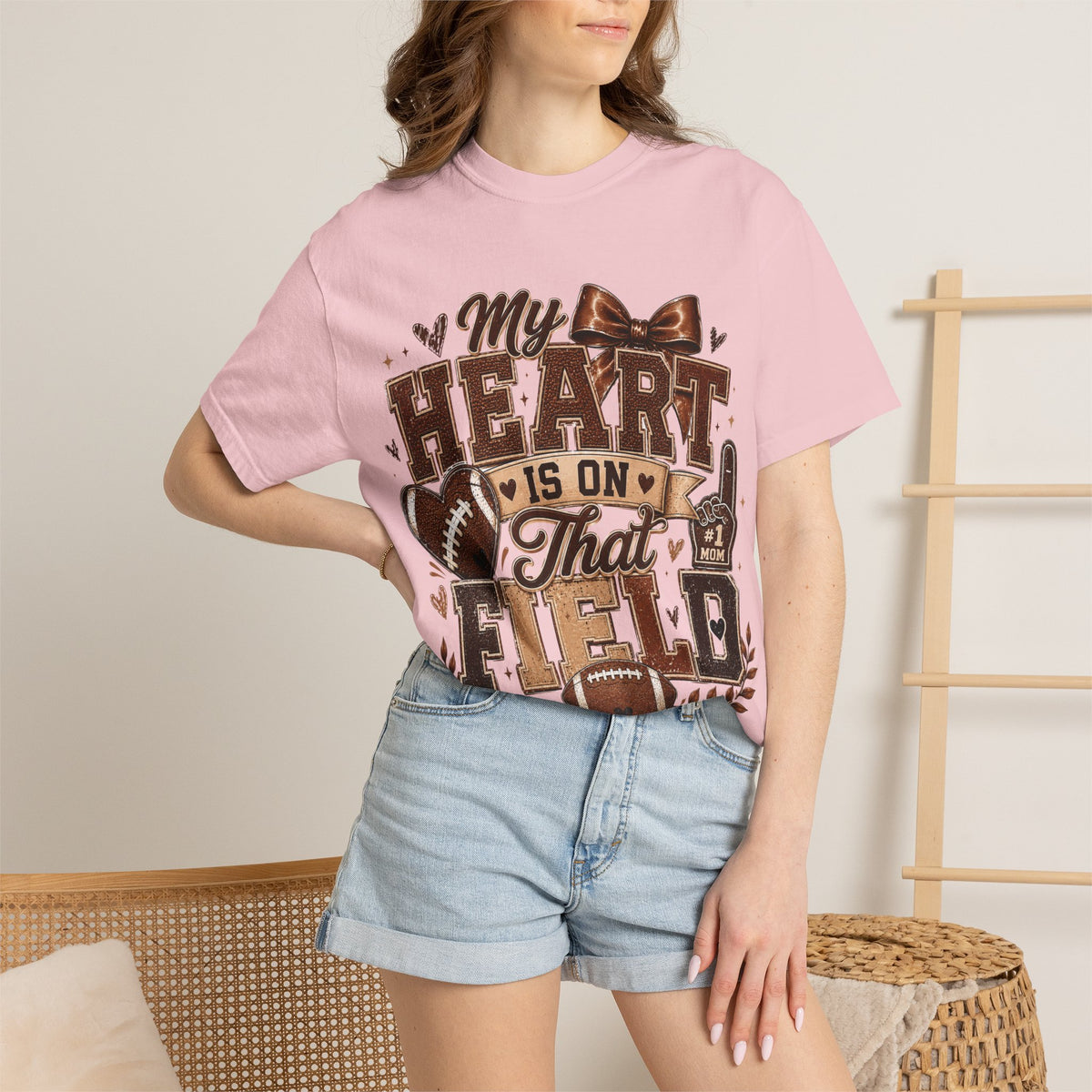 Football Mom/Dad T-Shirt — “My Heart Is On That Field” Fan Tee