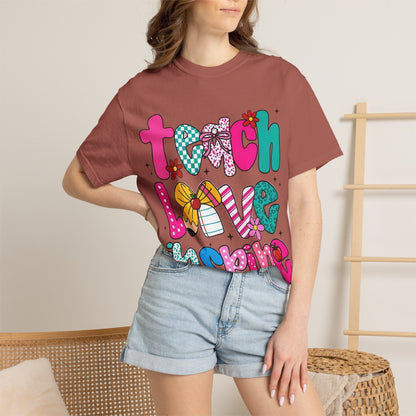 Teach Love Inspire T-Shirt — Colorful Teacher Appreciation Tee