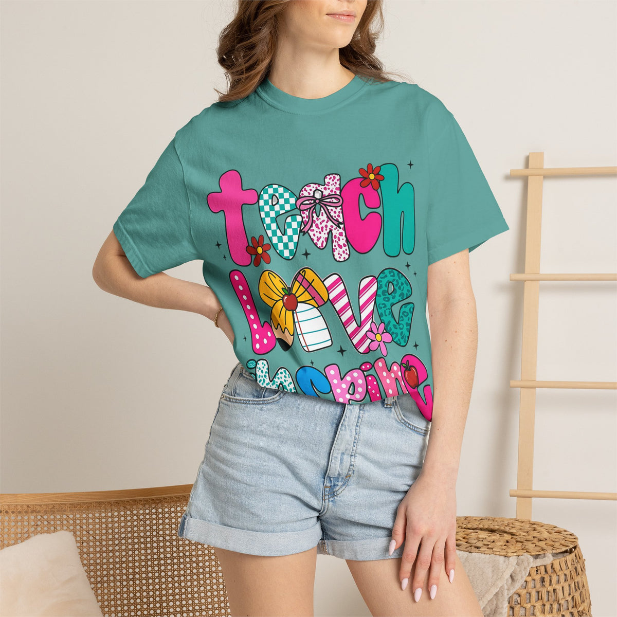 Teach Love Inspire T-Shirt — Colorful Teacher Appreciation Tee