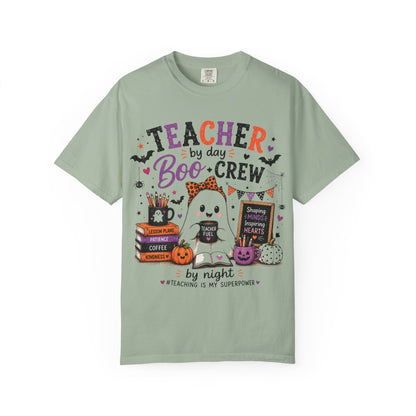 Teacher by Day Boo Crew T-Shirt — Halloween Teacher Tee