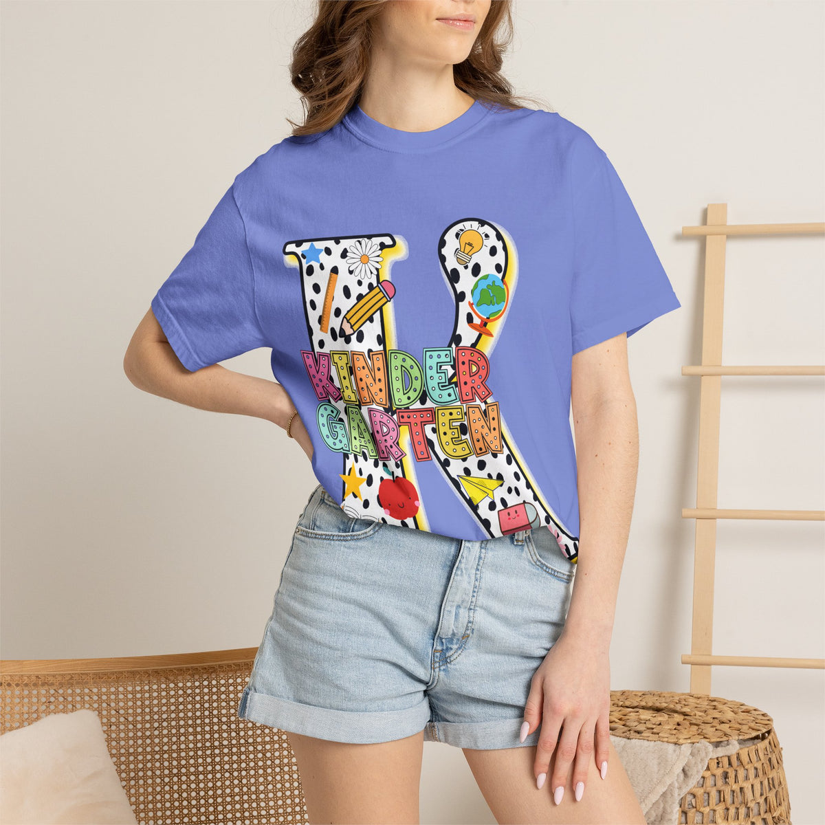 Kindergarten Letter T-Shirt — Cute School Teacher & Student Back-to-School Tee
