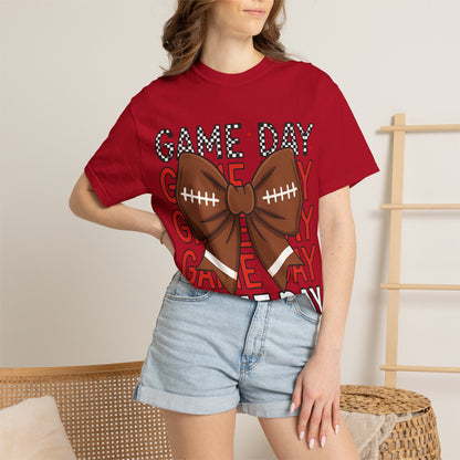 Game Day Football Bow T-Shirt
