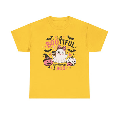 I’m Bootiful Ghost Tee — Cute Halloween Boo Shirt (“Just the Way I Boo”)