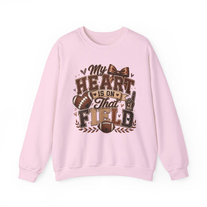 Football Mom Sweatshirt - "My Heart Is On That Field" Crewneck