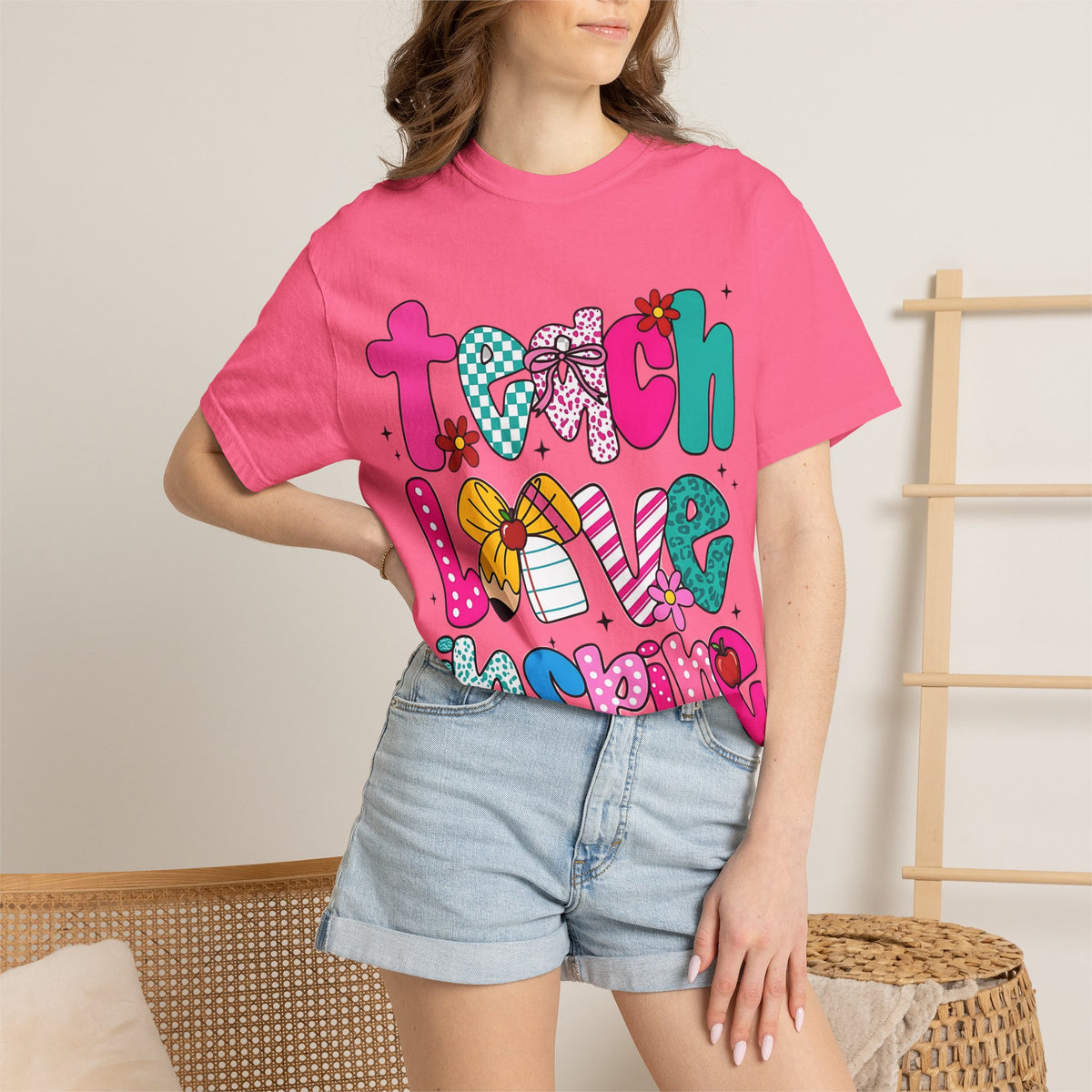 Teach Love Inspire T-Shirt — Colorful Teacher Appreciation Tee