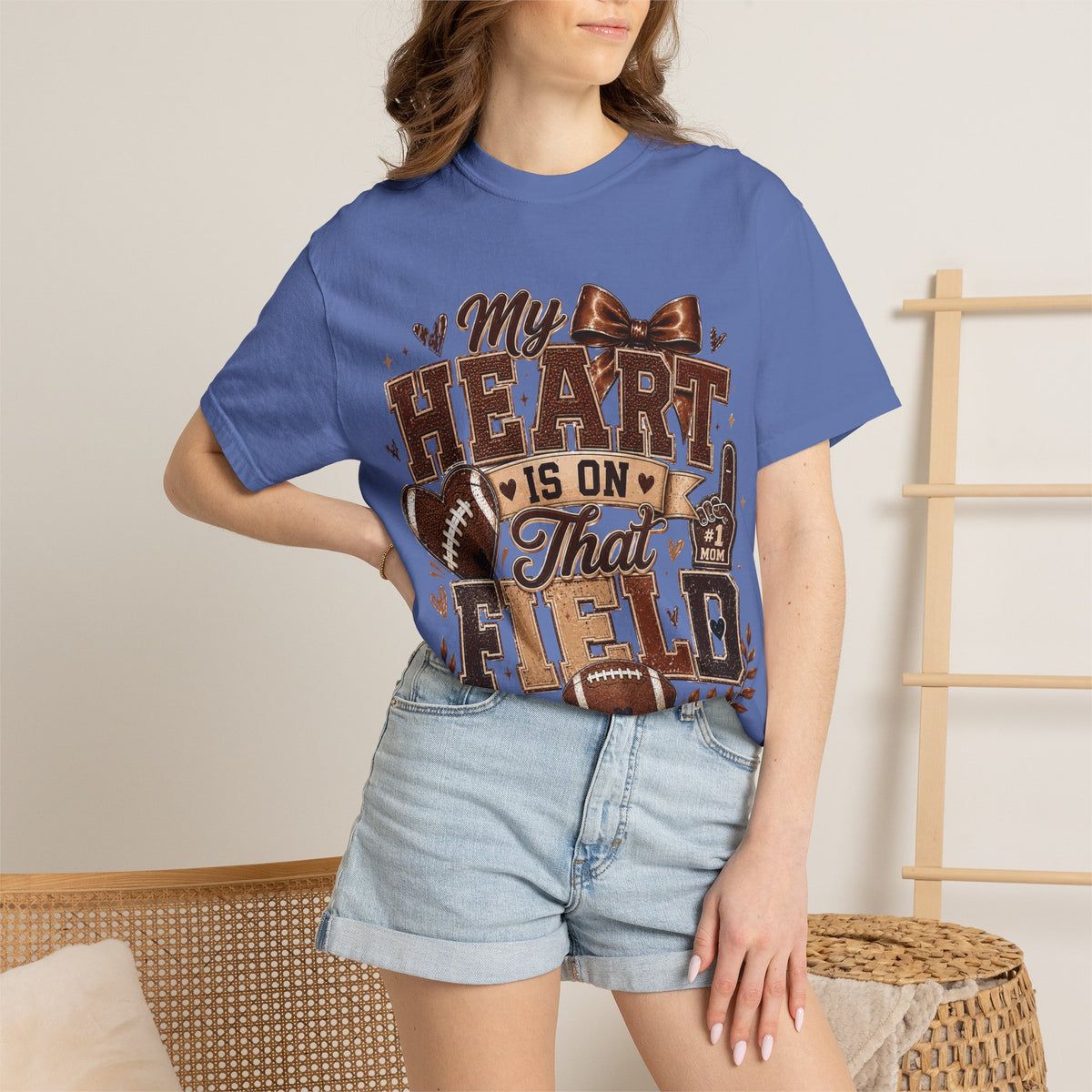Football Mom/Dad T-Shirt — “My Heart Is On That Field” Fan Tee