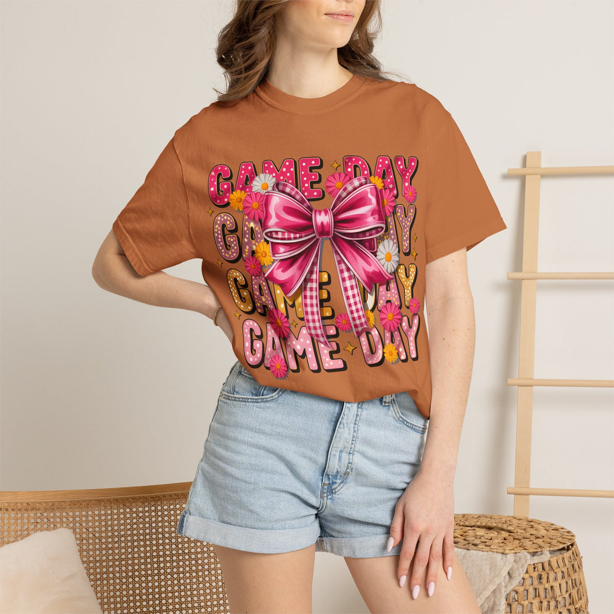 Game Day T-Shirt — Pink Bow Cheer Graphic Tee