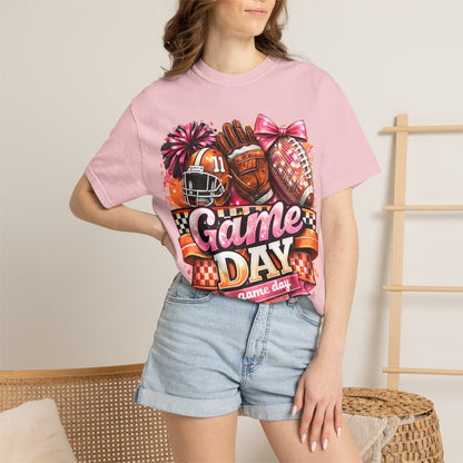 Game Day Football Tee — Cheerleader & Pom Pom Sports Shirt