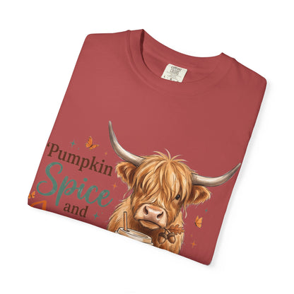 Pumpkin Spice and Jesus T-Shirt — Fall Cow Coffee Graphic Tee
