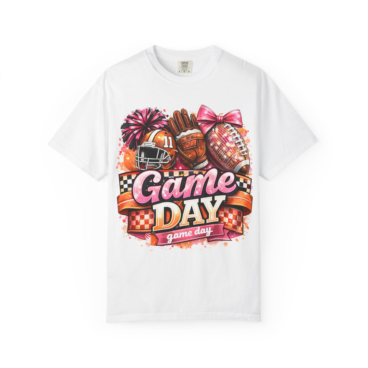 Game Day Football Tee — Cheerleader & Pom Pom Sports Shirt
