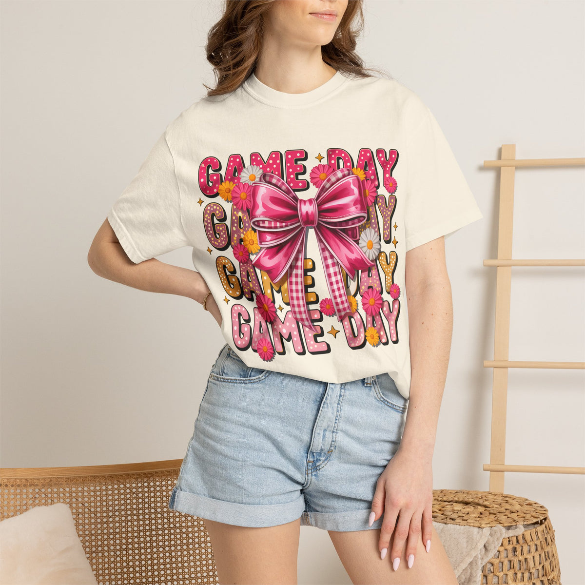 Game Day T-Shirt — Pink Bow Cheer Graphic Tee
