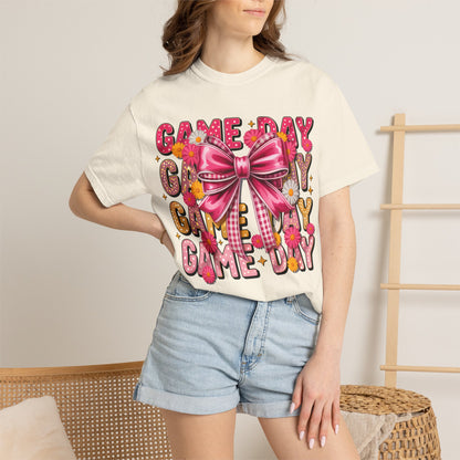Game Day T-Shirt — Pink Bow Cheer Graphic Tee