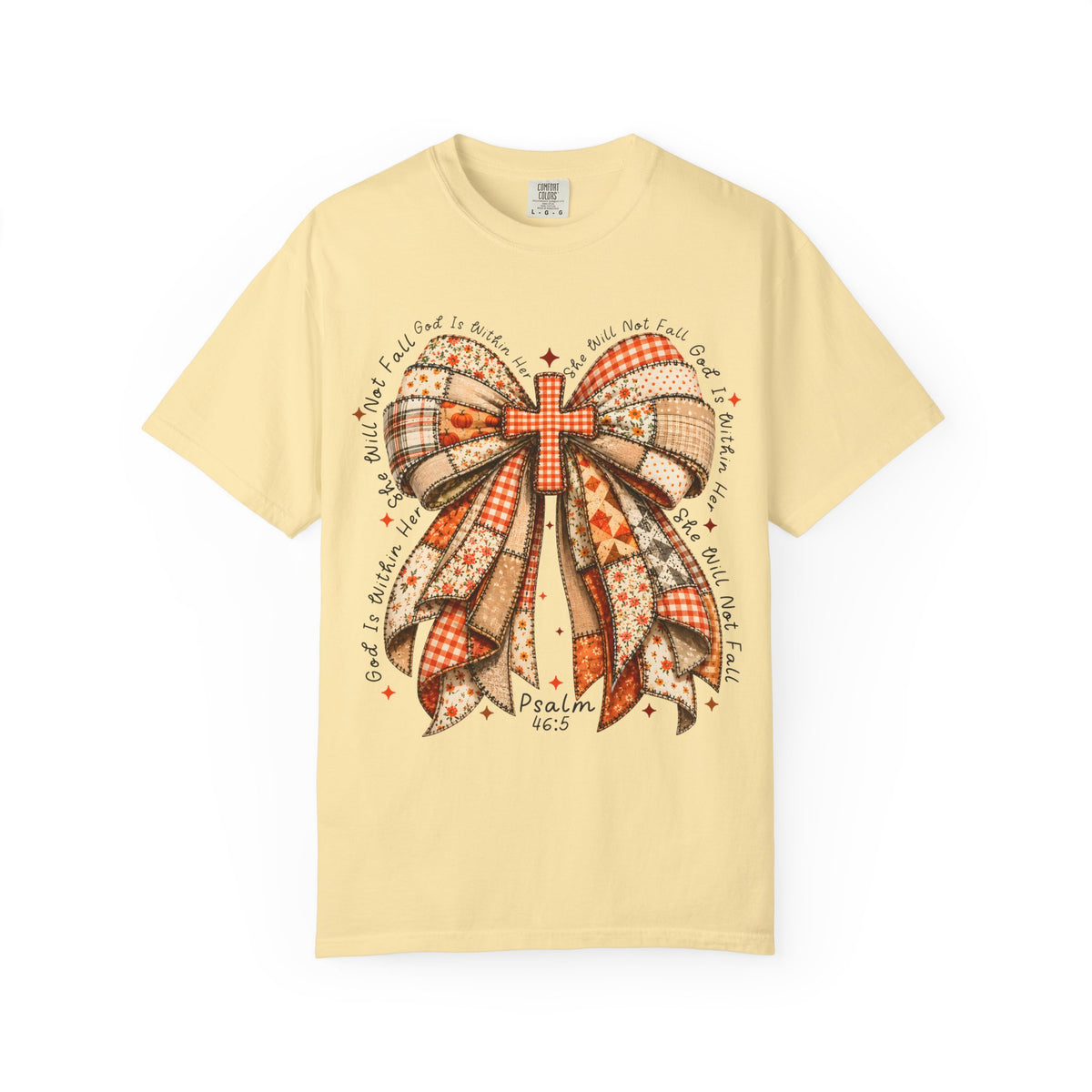 Christian Cross Bow T-Shirt — Faith-Inspired Ribbon Design (Psalm 16:5)