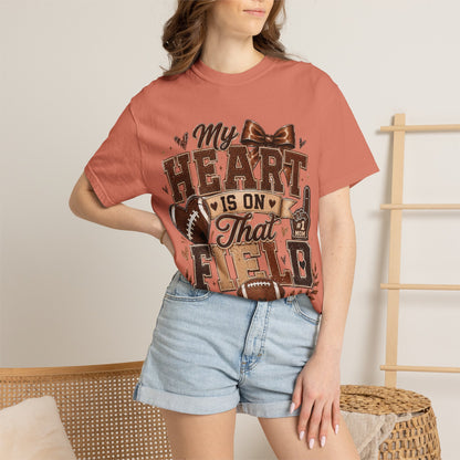Football Mom/Dad T-Shirt — “My Heart Is On That Field” Fan Tee