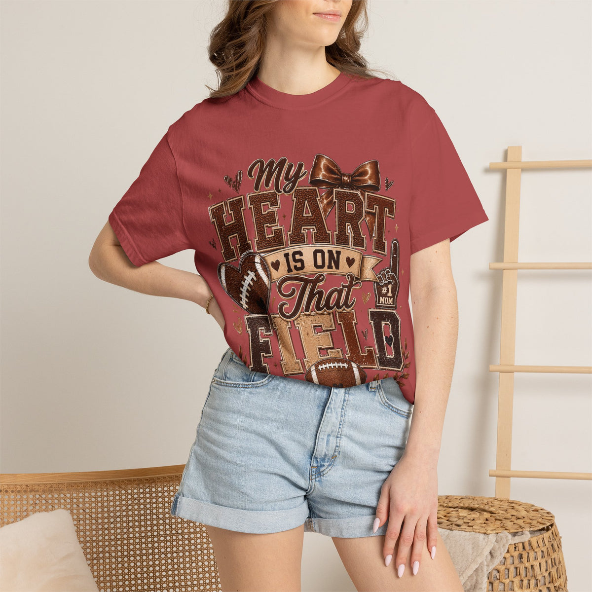 Football Mom/Dad T-Shirt — “My Heart Is On That Field” Fan Tee