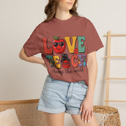 Love Teach "Change the World" Teacher T-Shirt