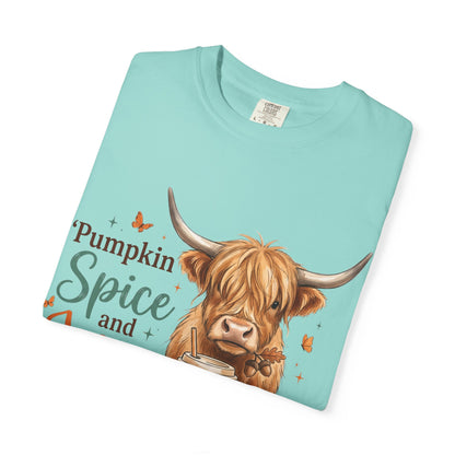 Pumpkin Spice and Jesus T-Shirt — Fall Cow Coffee Graphic Tee