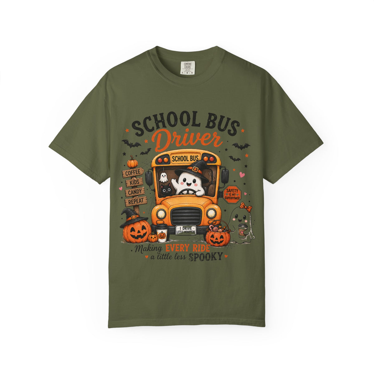 School Bus Driver Halloween T‑Shirt — "Making Every Ride a Little Less Spooky"