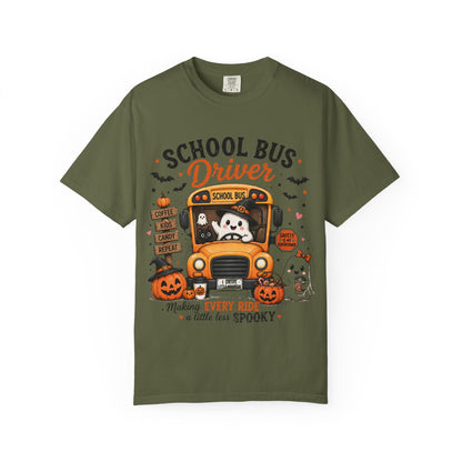 School Bus Driver Halloween T‑Shirt — "Making Every Ride a Little Less Spooky"