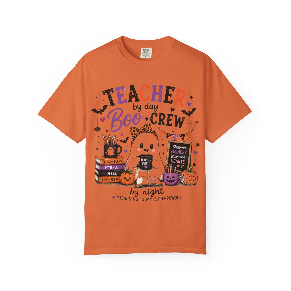 Teacher by Day Boo Crew T-Shirt — Halloween Teacher Tee