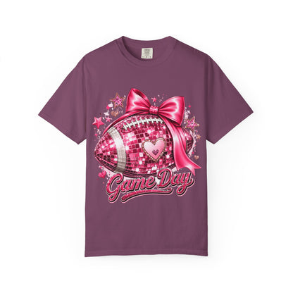 Game Day Pink Football T-Shirt — Sparkle Bow 'Game Day' Tee