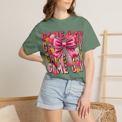 Game Day T-Shirt — Pink Bow Cheer Graphic Tee
