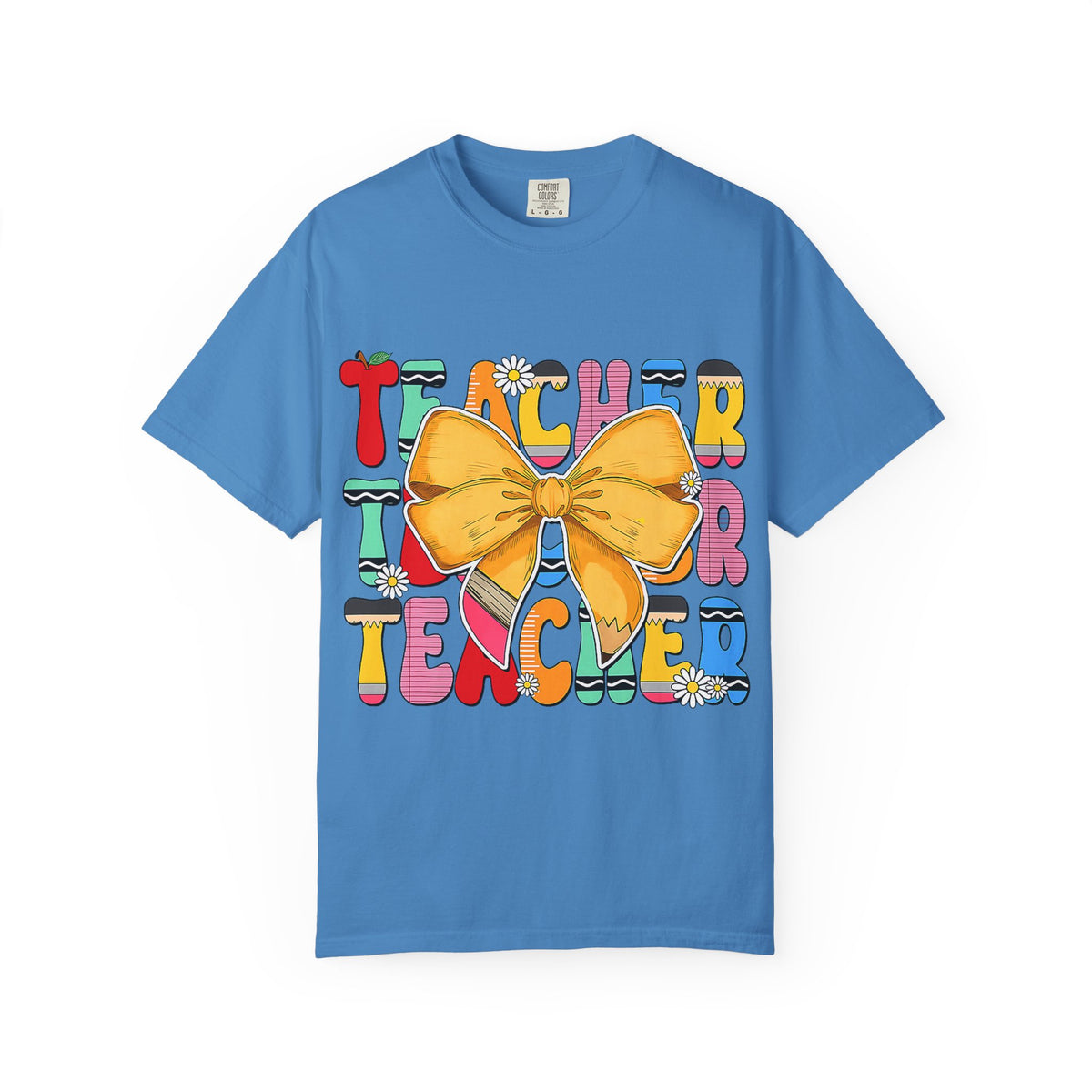 Teacher Bow T-Shirt — Colorful Retro Teacher Appreciation Tee