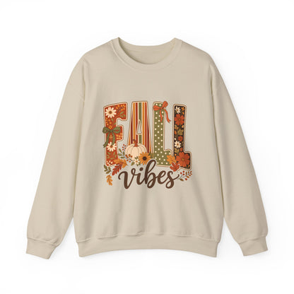 Fall Vibes Sweatshirt — Cozy Autumn Pumpkin Floral Crewneck