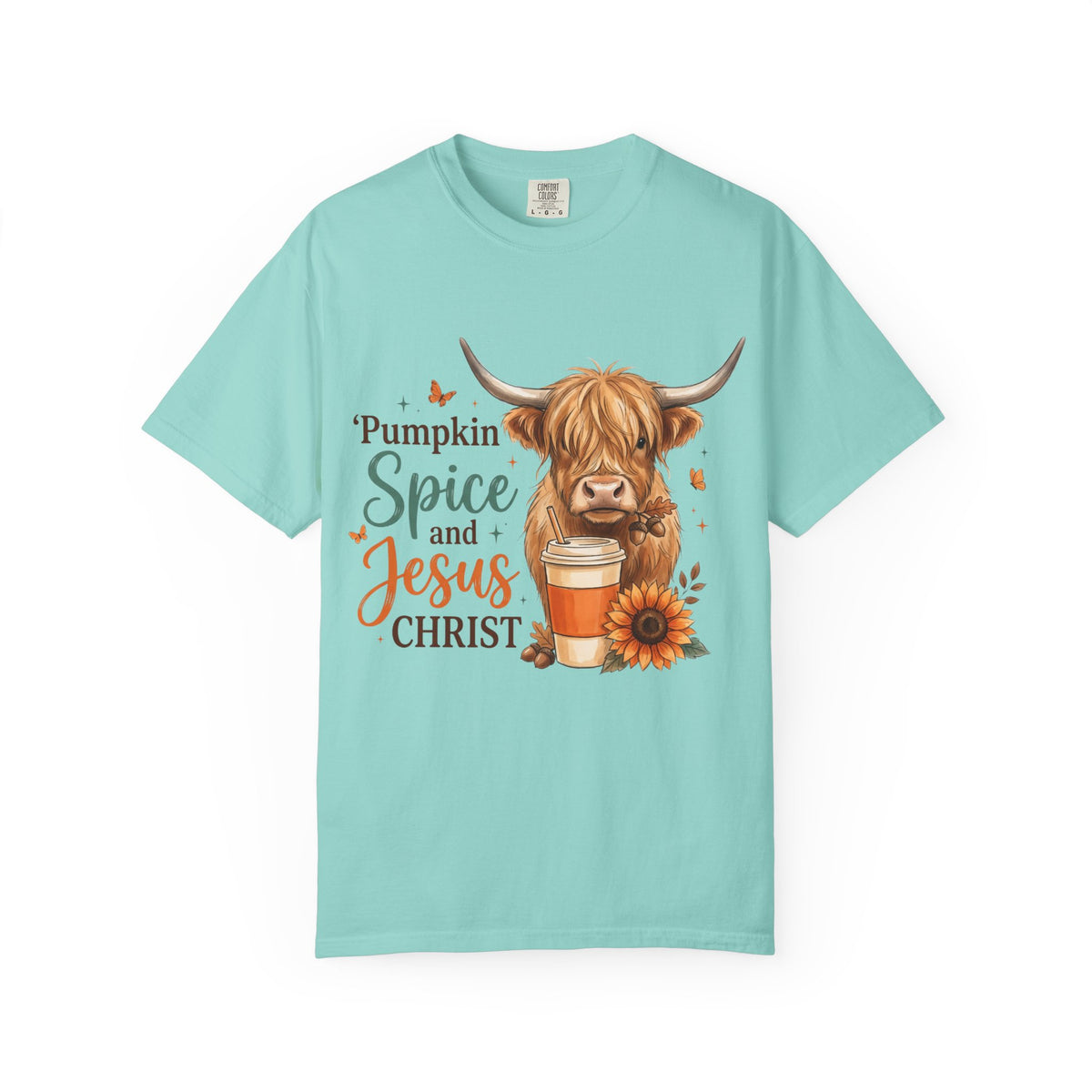 Pumpkin Spice and Jesus T-Shirt — Fall Cow Coffee Graphic Tee