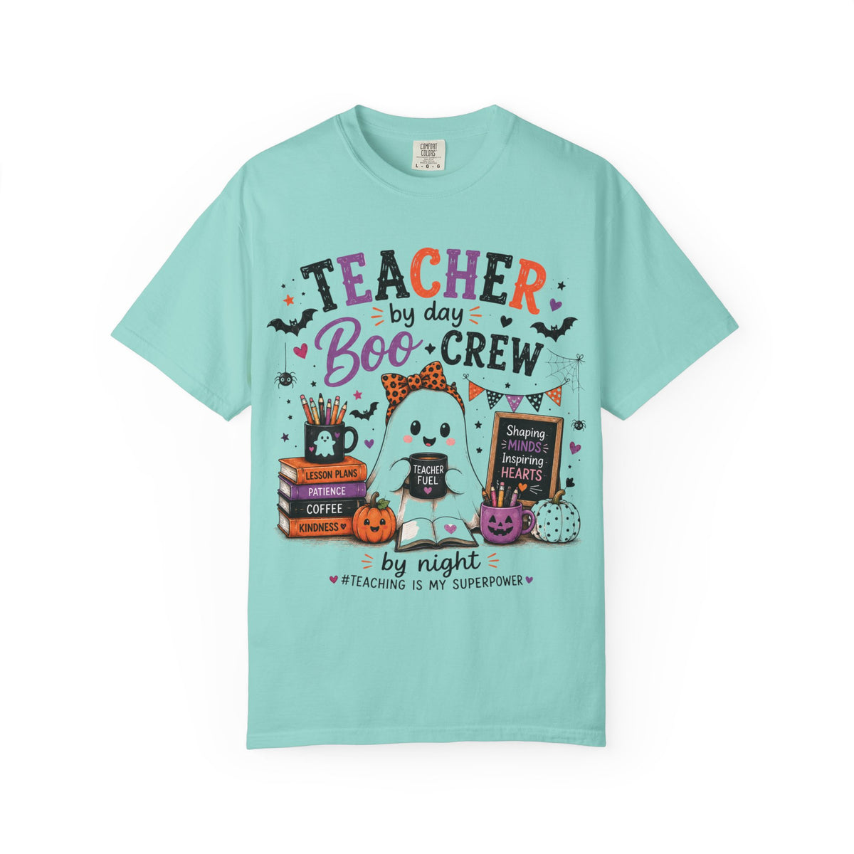 Teacher by Day Boo Crew T-Shirt — Halloween Teacher Tee