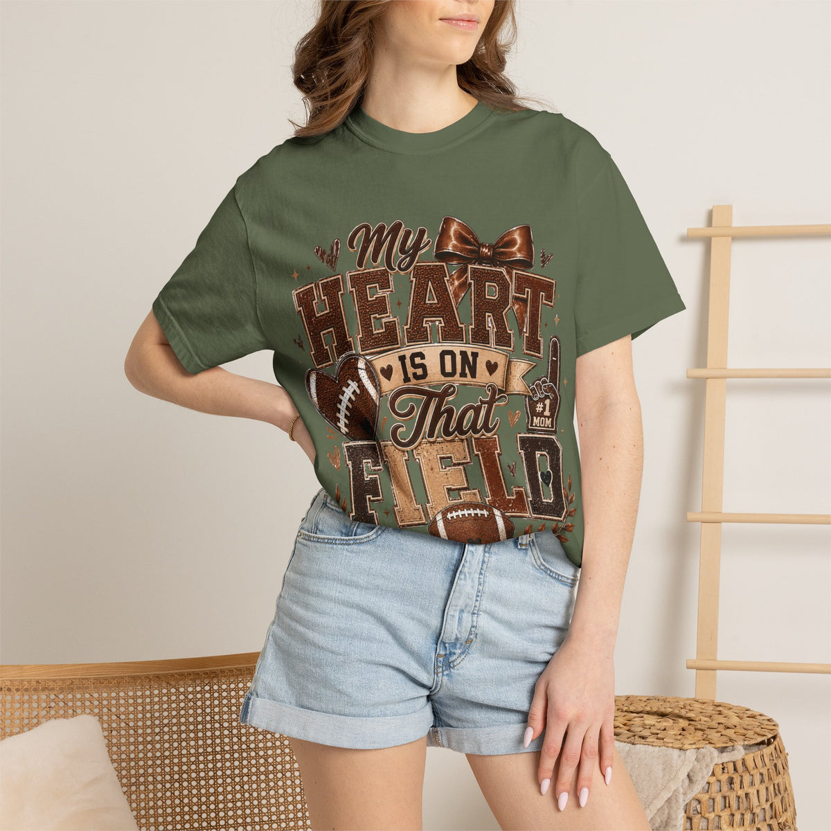 Football Mom/Dad T-Shirt — “My Heart Is On That Field” Fan Tee