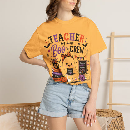 Teacher by Day Boo Crew T-Shirt — Halloween Teacher Tee