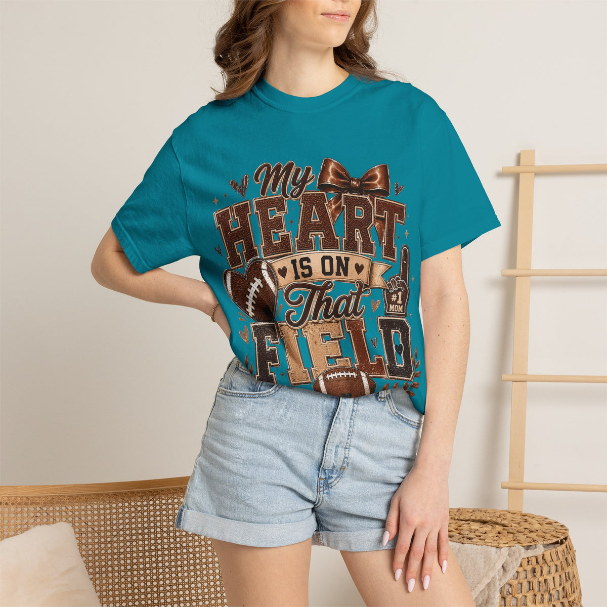 Football Mom/Dad T-Shirt — “My Heart Is On That Field” Fan Tee