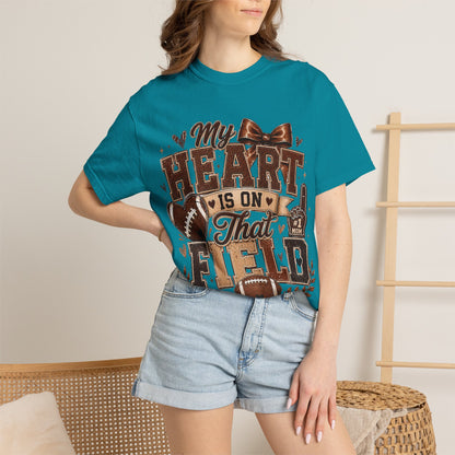 Football Mom/Dad T-Shirt — “My Heart Is On That Field” Fan Tee