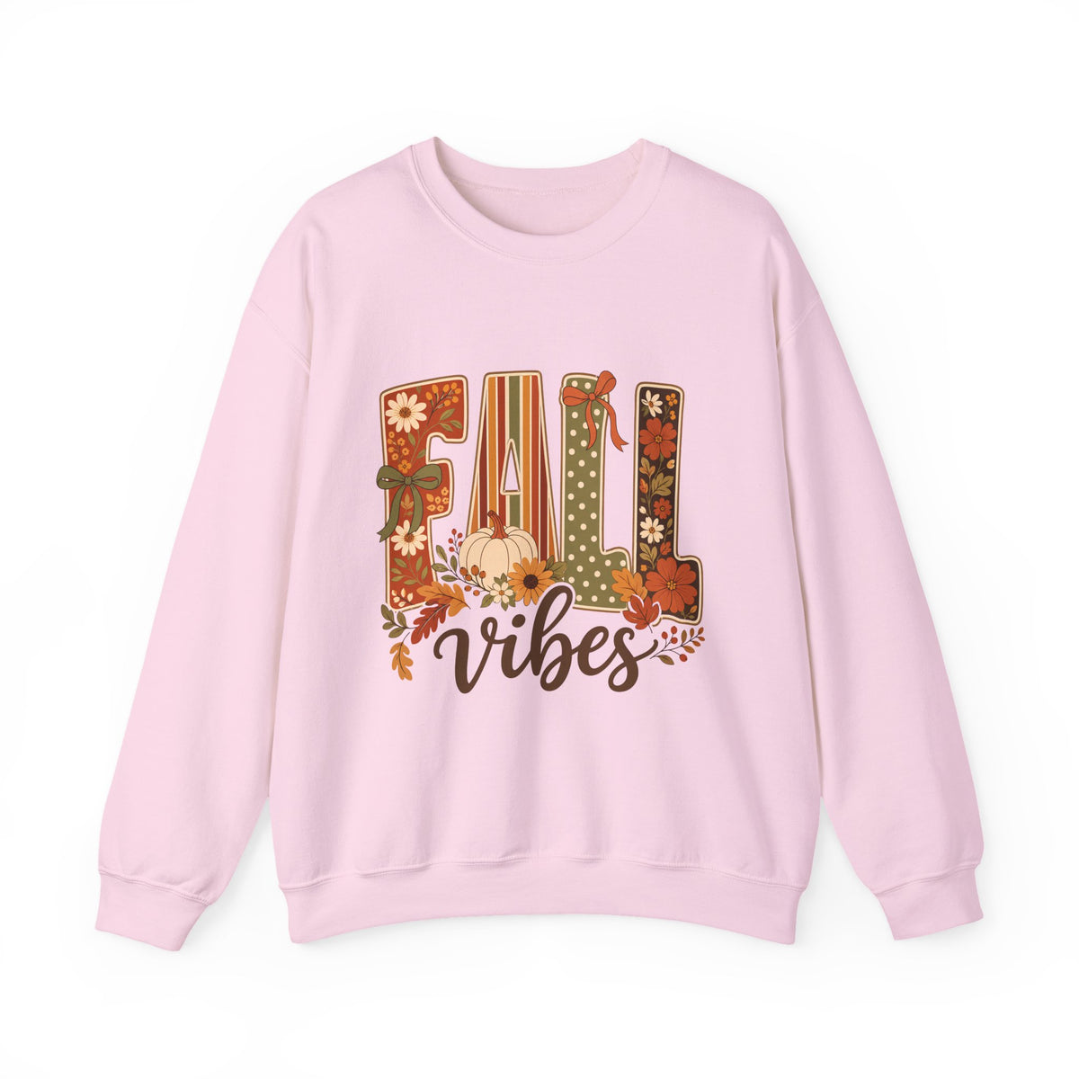 Fall Vibes Sweatshirt — Cozy Autumn Pumpkin Floral Crewneck