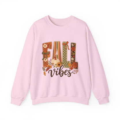 Fall Vibes Sweatshirt — Cozy Autumn Pumpkin Floral Crewneck