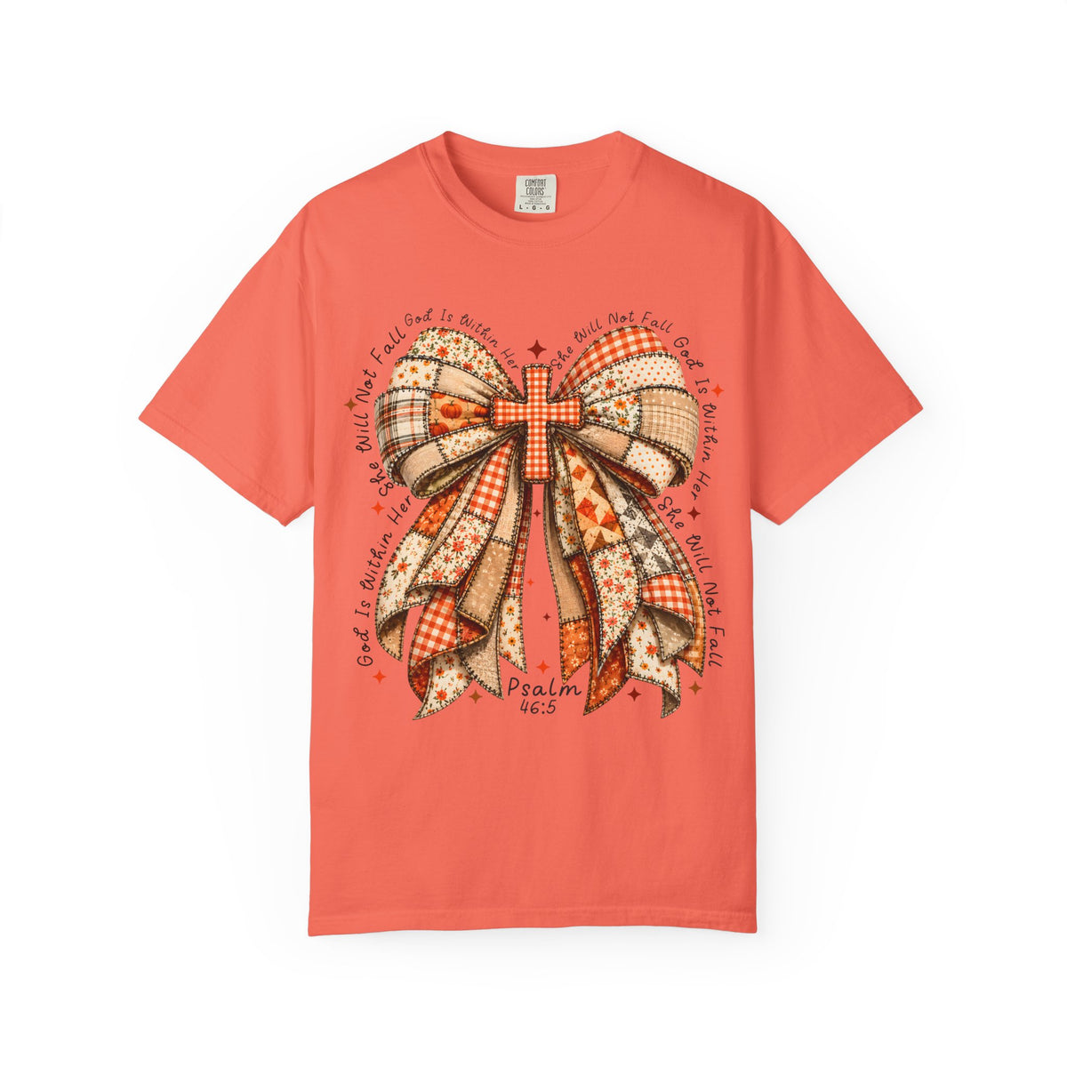 Christian Cross Bow T-Shirt — Faith-Inspired Ribbon Design (Psalm 16:5)